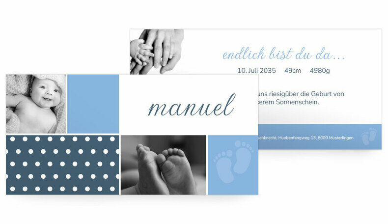 Geburtskarte Punktcollage