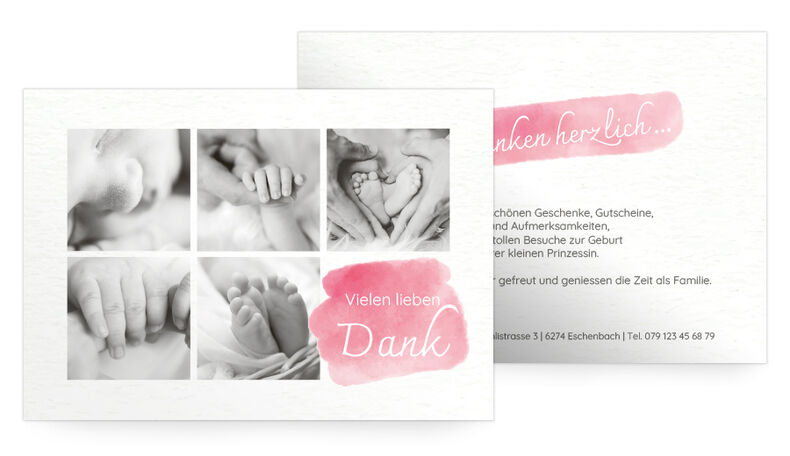 Dankeskarte Ein Touch Aquarell