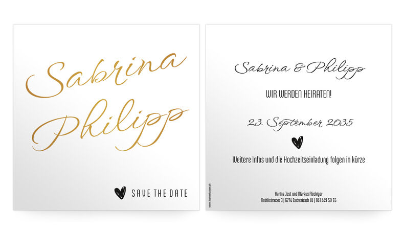 Save The Date veredelte Paarnamen