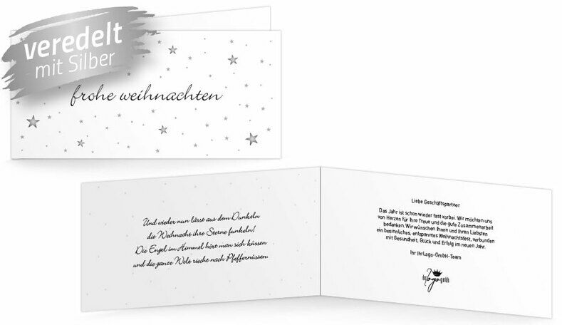 Weihnachtskarte Silber Sternenmeer