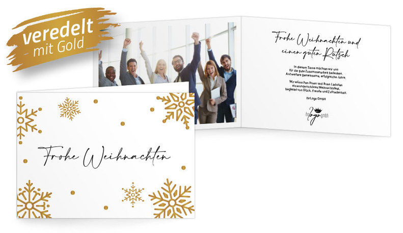Weihnachtskarte veredelte Schneeflocken