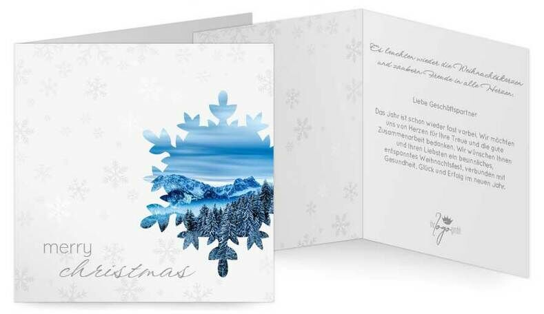 Weihnachtskarte Schneeflockenbild
