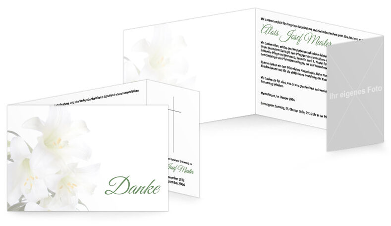 Danksagung Weisse Lilien