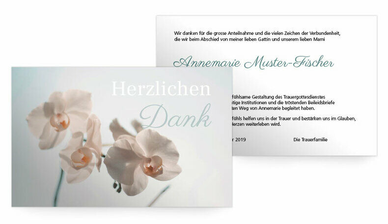 Danksagung Weisse Orchideen