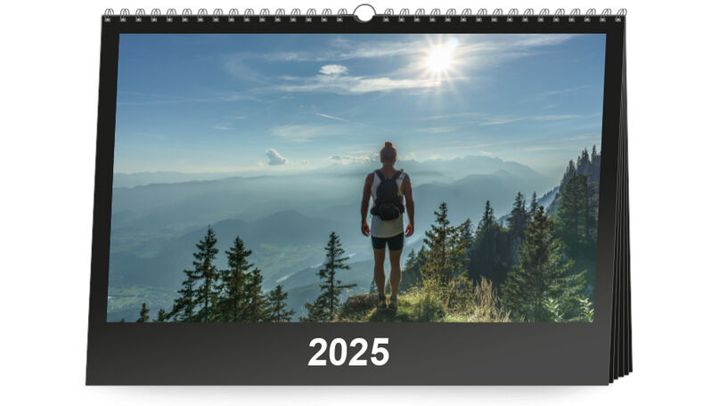 Fotokalender A4 Polaroid Design Schwarz